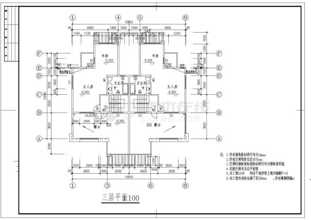 某广州逸泉山庄别墅CAD完整设计施工图-图二