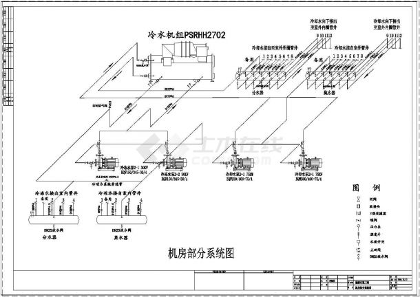 综合楼大型地源热泵系统全套设计cad施工图纸-图二