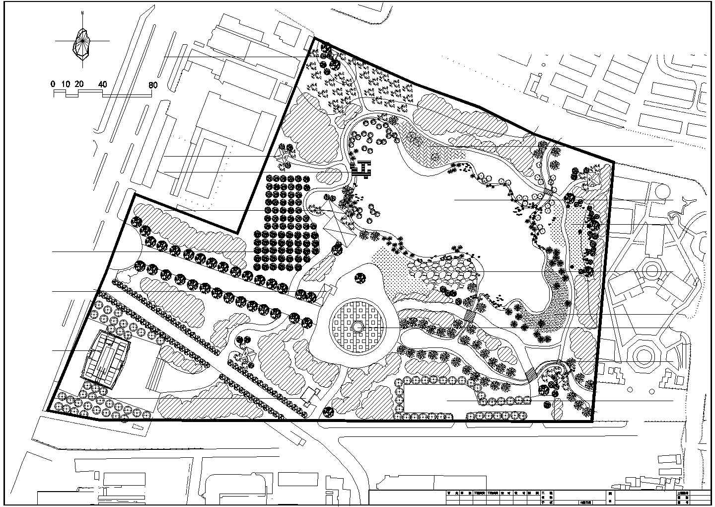 某湿地公园CAD全套建筑设计规划图纸