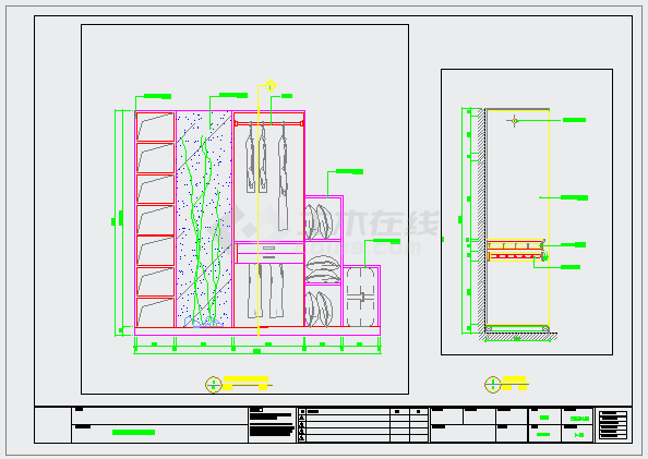 某海南名师摩洛哥风格双层别墅装修图柜子CAD大样详图-图一