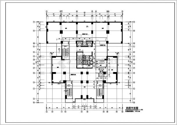长沙市某居住区27层框混结构高层住宅楼建筑设计CAD图纸（含机房层）-图二