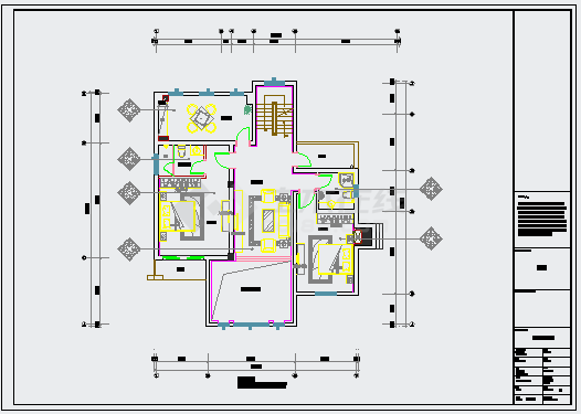 无锡某现代三层别墅CAD完整构造设计装修图-图一