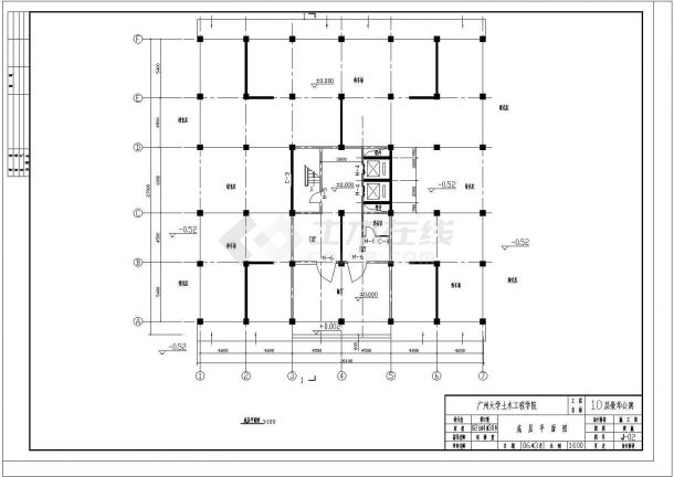 土木工程毕业设计_某10层框剪结构住宅楼毕业设计cad全套建筑施工图（含结构设计，含计算书）-图一