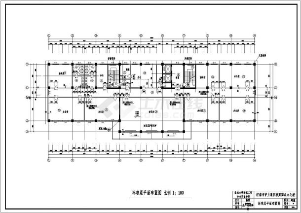 土木工程毕业设计_办公楼设计_某11层10000平米框剪结构办公楼毕业设计cad全套建筑施工图（含设计说明，含结构设计，含计算书）-图二