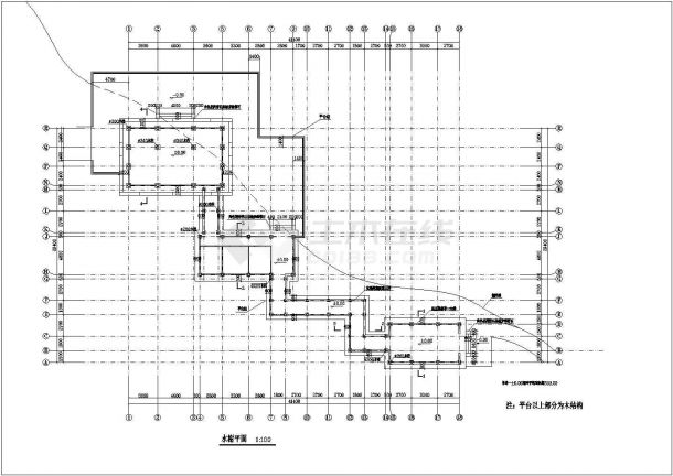 某水榭建筑CAD详细完整设计构造施工图-图二