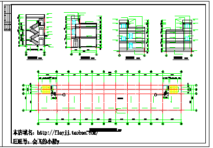 长51.36米 宽9米 2层局部3层726平米框架结构木业公司厂房cad建筑施工图纸-图二