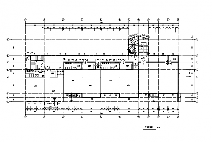 3层幼儿园教学楼建筑设计施工cad图纸_图1