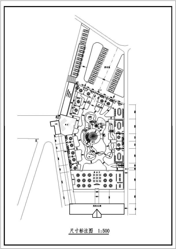 某游园餐厅绿化CAD设计大样完整室内设计平面图-图二