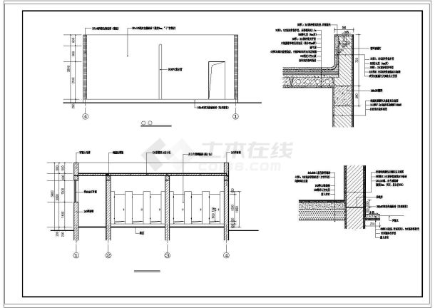 某公园的厕所详细建筑施工CAD图纸-图一