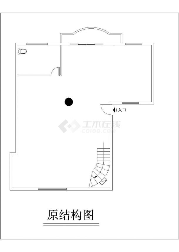 小二层别墅住宅室内装修设计cad平面图纸-图二