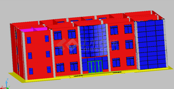 土木工程毕业设计_办公楼设计_某1550.7平米三层机械厂办公楼毕业设计cad建筑施工图（含结构设计，含计算书）-图一