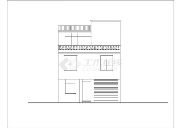 济南市某村镇3层砖混结构单体乡村别墅平立面设计CAD图纸（含结构图）-图二