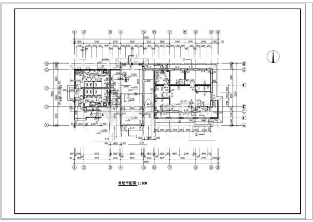 某公共厕所全套建筑平面cad施工图纸-图一