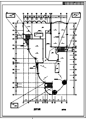 某地小区三层幼儿园建筑设计cad施工图，共十六张-图一