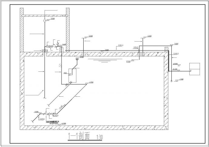 蓄水池、泵房安装竣工图cad图纸_图1