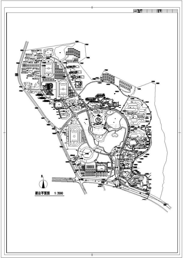 某学院新校区规划CAD详细大样建筑施工总平面图-图一