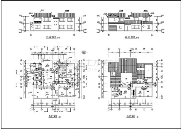某三套古建别墅CAD详细建筑设计施工图-图二