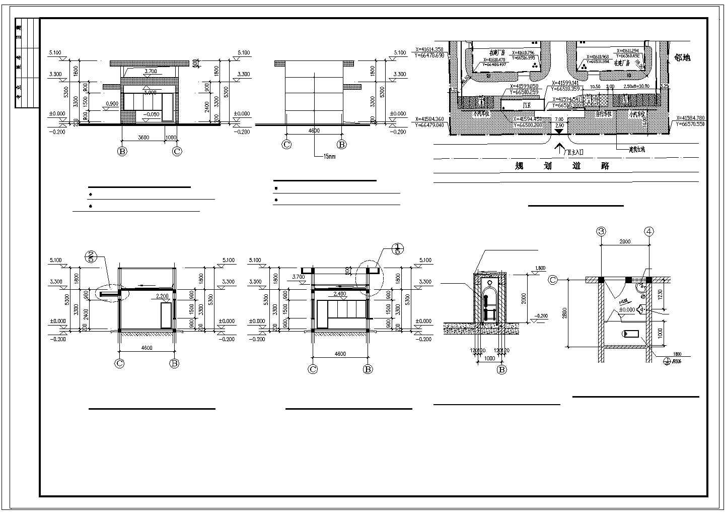 某传达室建筑cad施工图纸