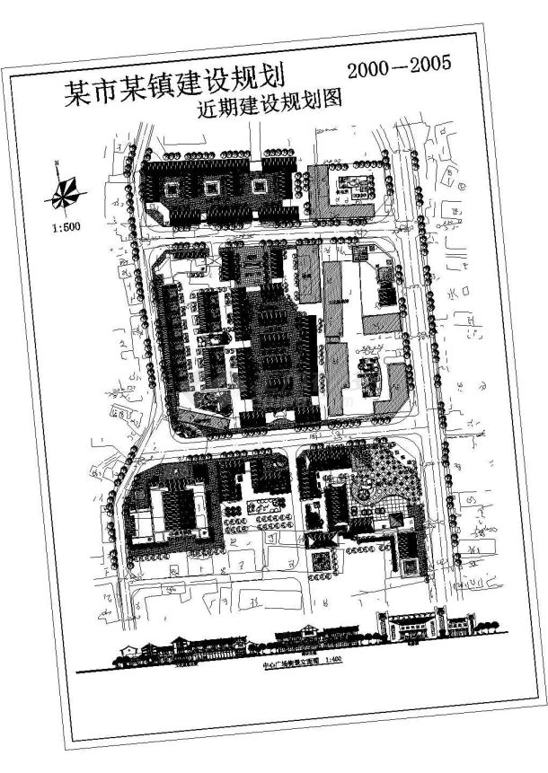 某镇建设CAD详细构造设计规划图-图一