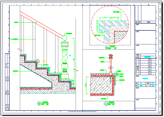重庆某科技示范园VIP双层别墅装修图楼梯竣工CAD大样图_图1