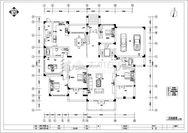 某简洁三层别墅CAD室内装修设计大样完整图-图一