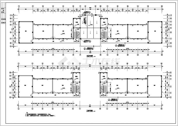 某3294.6平米五层框架结构综合教学楼工程设计cad全套建筑施工图（含设计说明，含结构设计，含施组设计，含工程量计算）-图二
