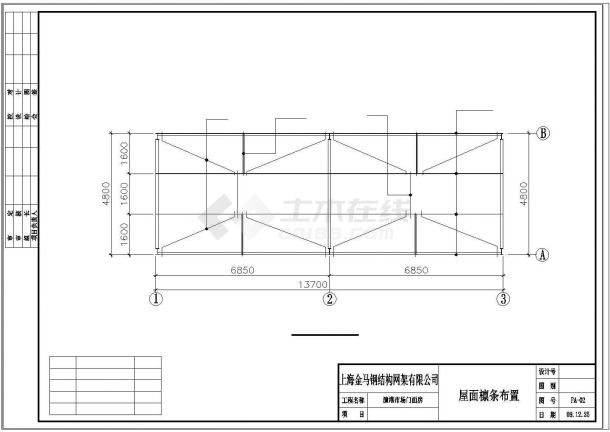 菜场市钢结构建筑CAD施工设计图纸-图一