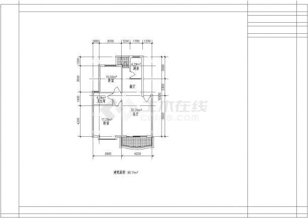 某小区高层住宅标准大户型详细方案设计施工CAD图纸-图一