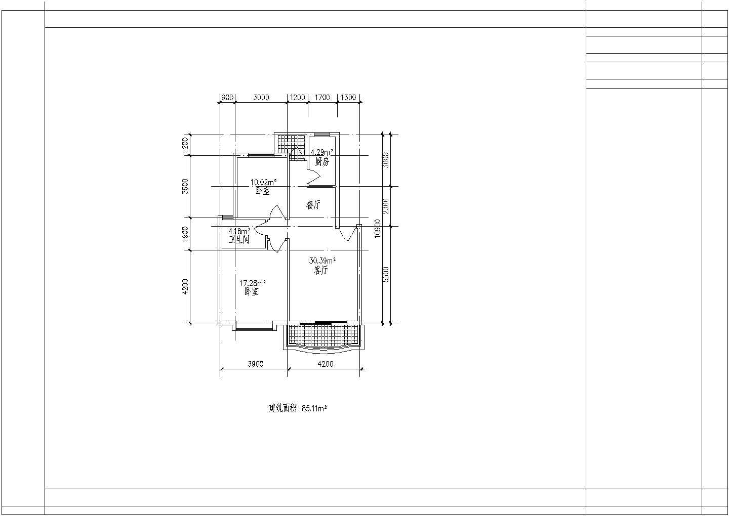 某小区高层住宅标准大户型详细方案设计施工CAD图纸