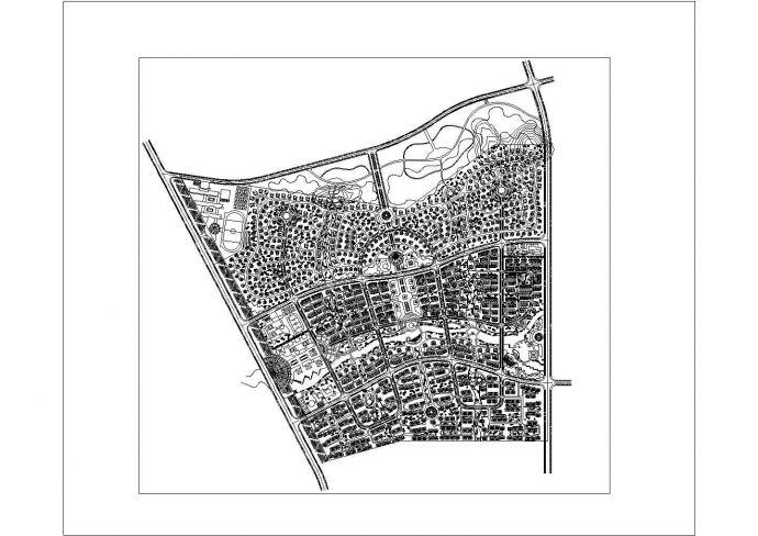 花园小区总体规划图非常标准cad图纸设计_图1