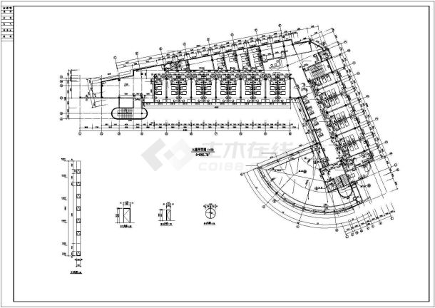 某医院六层心理综合楼建筑扩初图(CAD)-图二