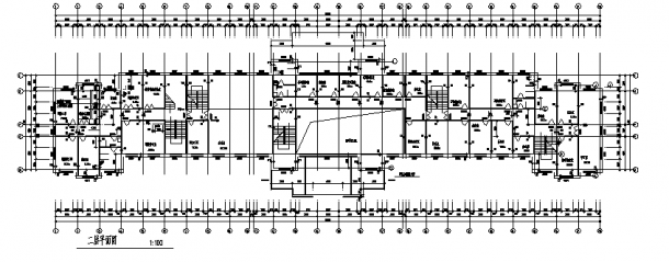 4层4406平米铁路站舍建筑设计施工cad图纸-图二