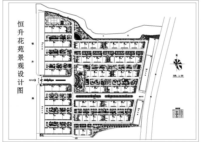 某盛世华苑小区景观CAD完整设计规划方案_图1