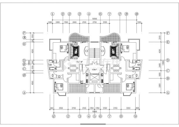 经典热门的一梯双户平面户型设计CAD图纸（共70张）-图二