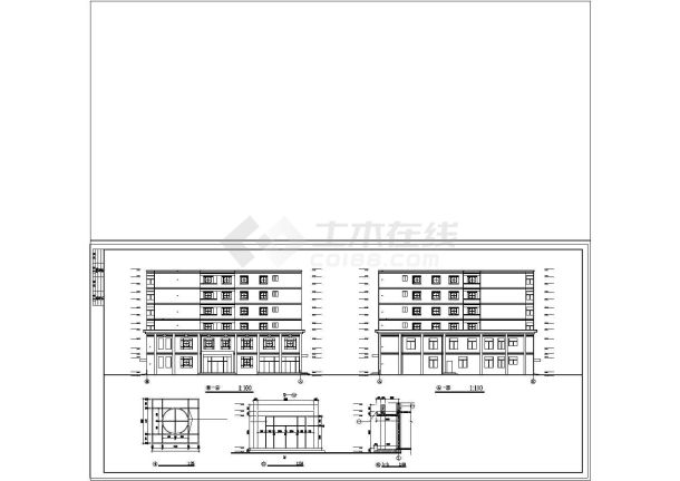 某派出所综合楼cad全套建筑施工图-图一