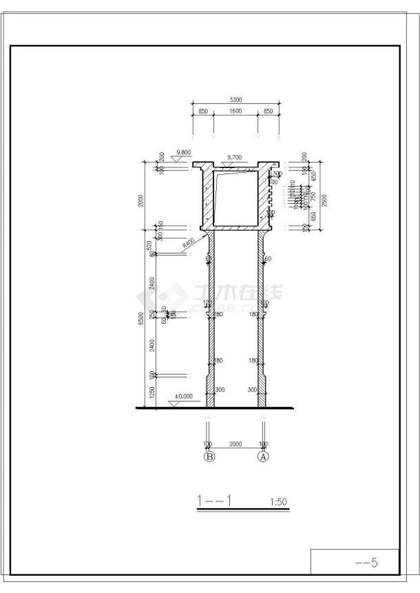 批发市场大门cad建筑施工图纸