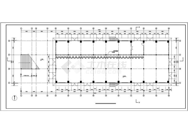 某大学高校二层食堂综合楼建筑CAD设计施工图纸-图二