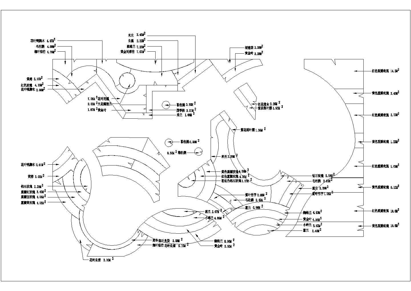 某园林花卉博览会人民公园CAD设计施工图总平面