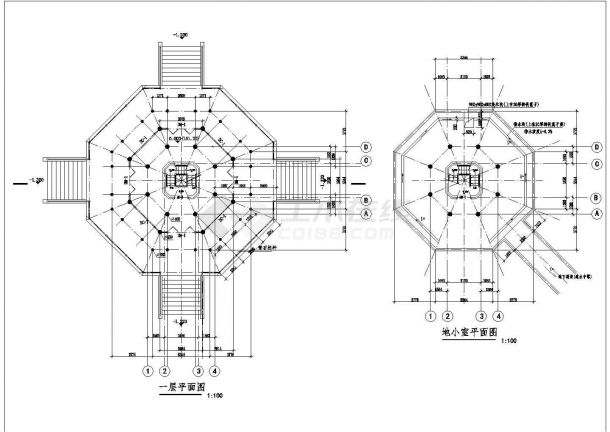 某七层塔全套CAD详细建筑大样施工设计图（含大样）-图一