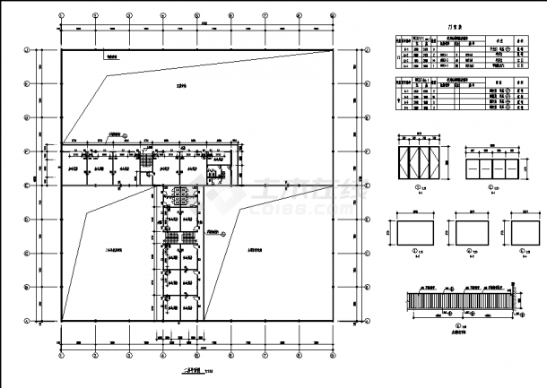 哈尔滨2层汽车销售展厅建筑设计施工cad图纸-图二