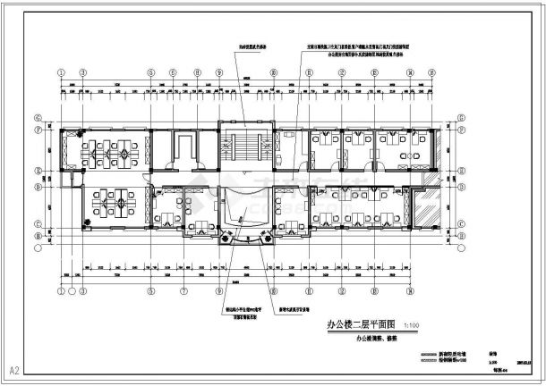 某公安派出所办公大楼建筑CAD整套设计施工图纸-图二