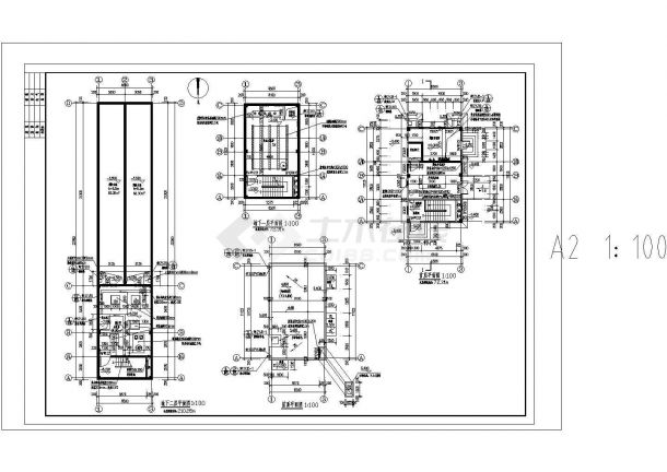 学校三层消防泵房结构施工图非常标准cad图纸设计-图二