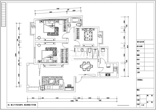 某地现代风格别墅装全套设计cad图纸【平面 顶面 地面 面积分布 插座 水路 电路 室内局部实景4张】-图二