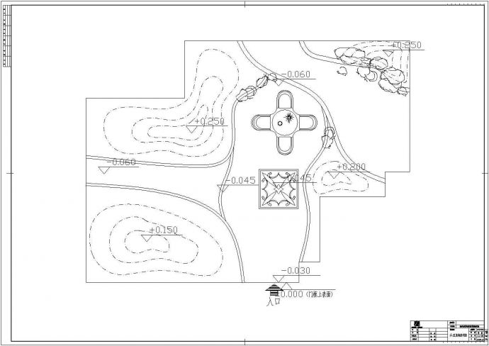 某小区屋顶花园景观设计图cad 图纸_图1