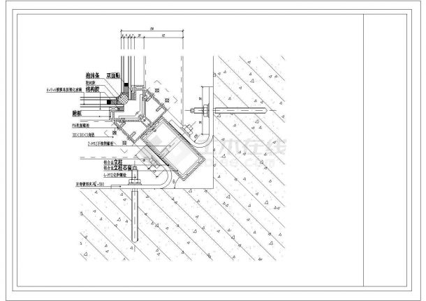某玻璃幕墙CAD施工设计构造节点图-图一