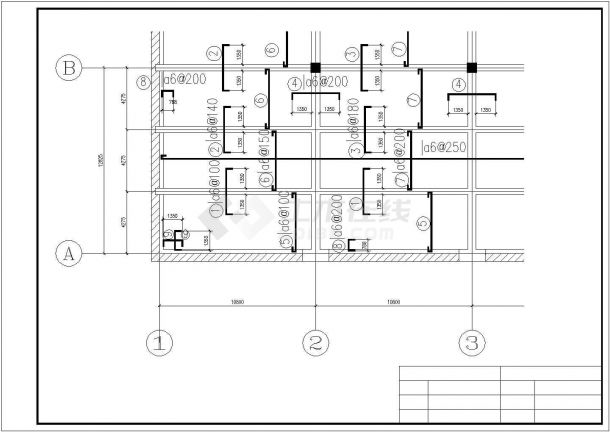 某地单向板肋梁楼盖结构全套设计cad施工图(含设计说明)-图一
