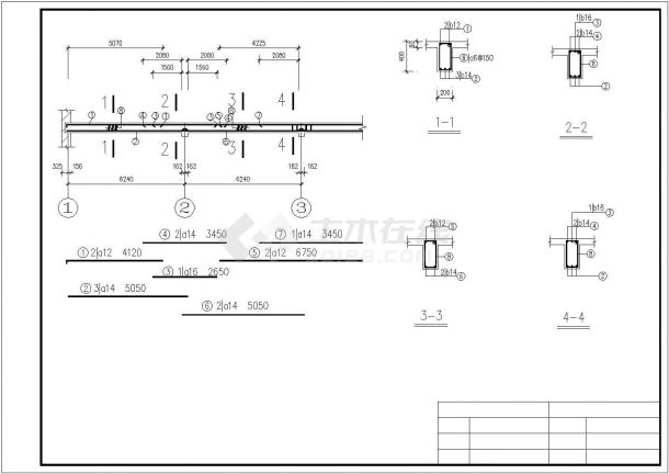 某地单向板肋梁楼盖结构全套设计cad施工图(含设计说明)-图二
