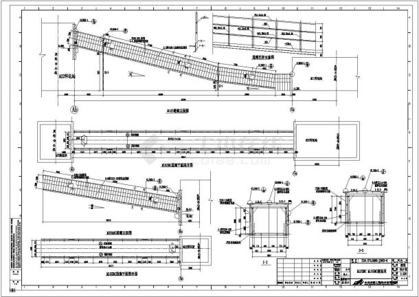 钢结构通廊建筑设计cad图，共1张-图一