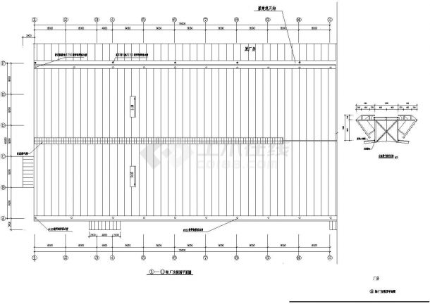 某8888平方米钢结构厂房设计cad建施图（含设计说明）-图一