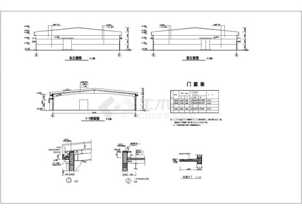 某1771㎡24米跨单层轻钢结构水泥仓库建筑图纸-图二